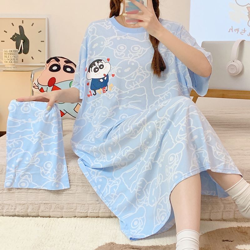 Women Shoes Xxl - Anime Crayon Shin-Chan Bawełniana Koszula Nocna