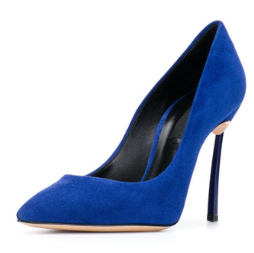 Court Heel Pointed - Szpilki damskie z ostrym noskiem, metalowe