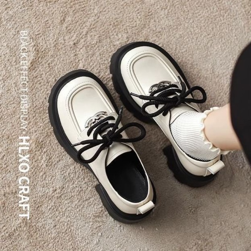 Damskie białe oksfordki na pla – Oxford Lace Up Women recenzja i cena