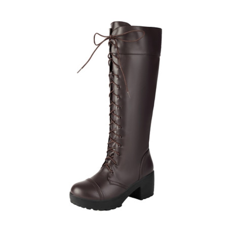 Damskie kozaki do kolan sznuro – Knee High Boots Women recenzja i cena